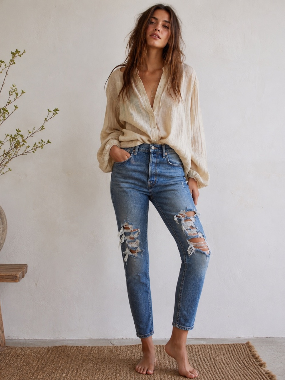We The Free Phoenix High Rise Ripped Skinny Jeans